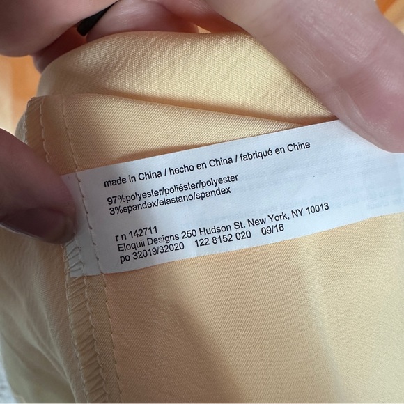 NWT Eloquii Pastel Yellow Satin Mini Cowl Neck Slip Dress size 22 - Picture 8 of 9